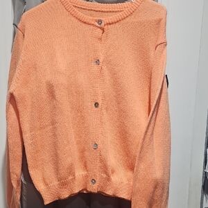 Women's Orange Cardigan Sweater
